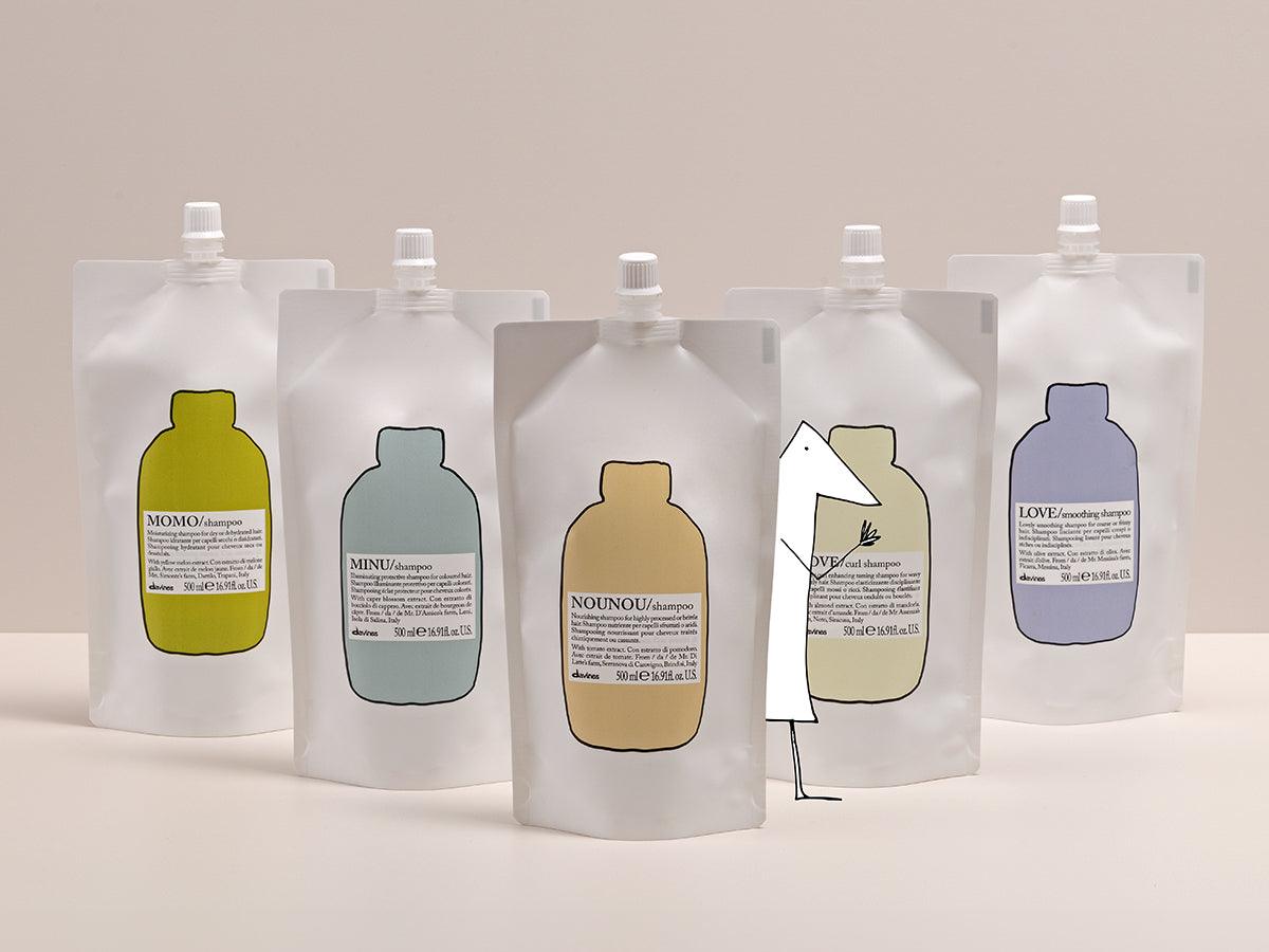 Meet Essential Haircare shampoo refill pouches